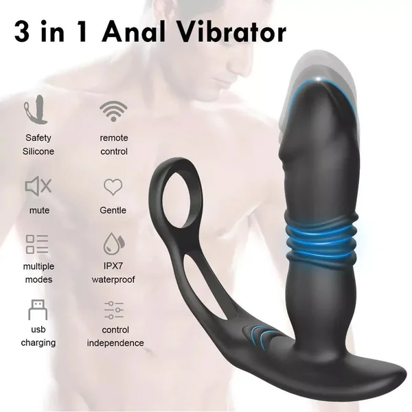 24h/48h Vibromasseur Sextoy plug Anal Va Et Viens point G Prostate télécommande