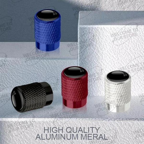 4x Capuchons Bouchons de Valve de Pneu BMW Alu Noir Argent Rouge bleu