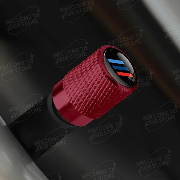 4x Capuchons Bouchons de Valve de Pneu BMW Alu Noir Argent Rouge bleu