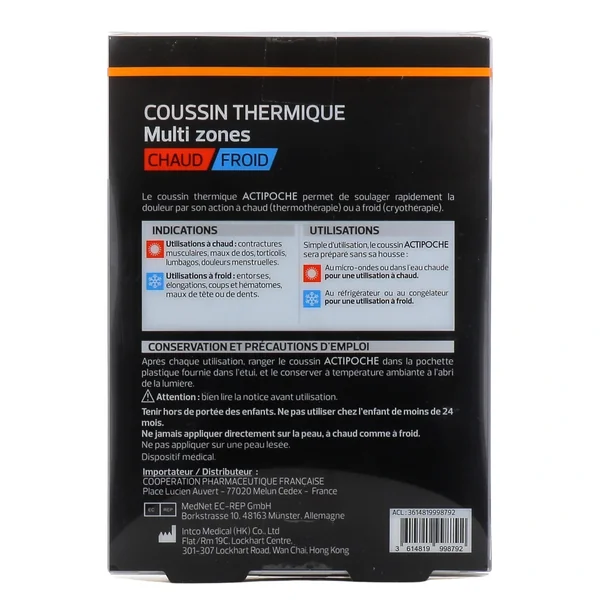 Actipoche Coussin Thermique Microbilles Multi Zones