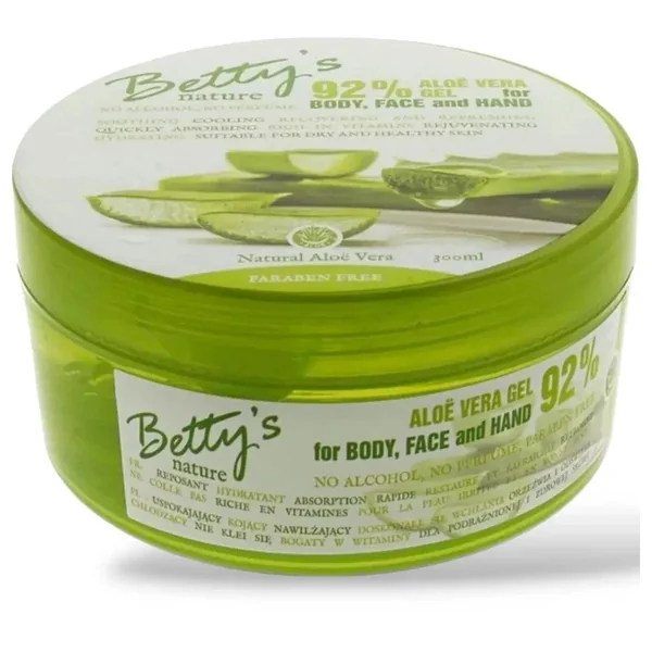 ALOÉ VERA GEL 92% BETTY'S - apaisant, sans paraben - 300ml, multi-usages
