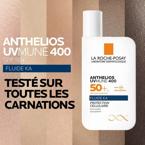 ANTHELIOS UVMUNE 400 - SPF50+ Fluide KA Solaire Sans Parfum, Visage & Corps, 50ml