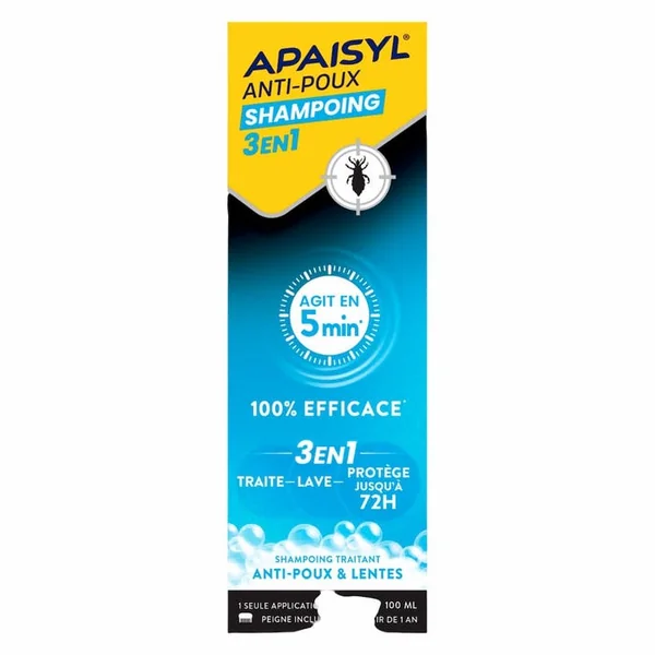 ANTI-POUX - Shampoing Traitant Anti-Poux et Lentes 3-en-1 - A partir de 1 an, 100ml