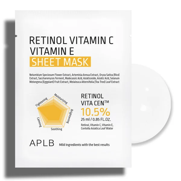 APLB Retinol Vitamin C Vitamin E Sheet Mask 25ml X 10ea