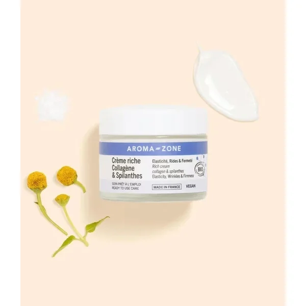 AROMA- ZONE Crème anti âge, anti imperfections 50ML Collagène Vegan & Spilanthe