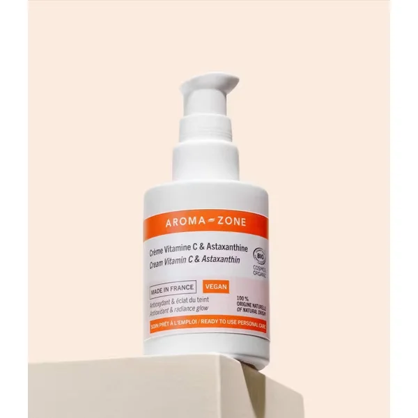 Aroma zone crème Vitamine C & Astaxanthine BIO active l'éclat naturel du teint!