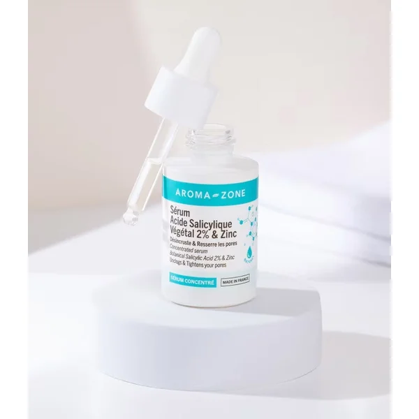 Aroma zone Sérum concentré Acide Salicylique 2% & Zinc- réduit les pores - 30ML