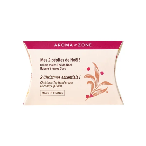 Aroma-Zone Coffret 2 Pépites Noël – Crème mains & Baume lèvres coco - cadeau