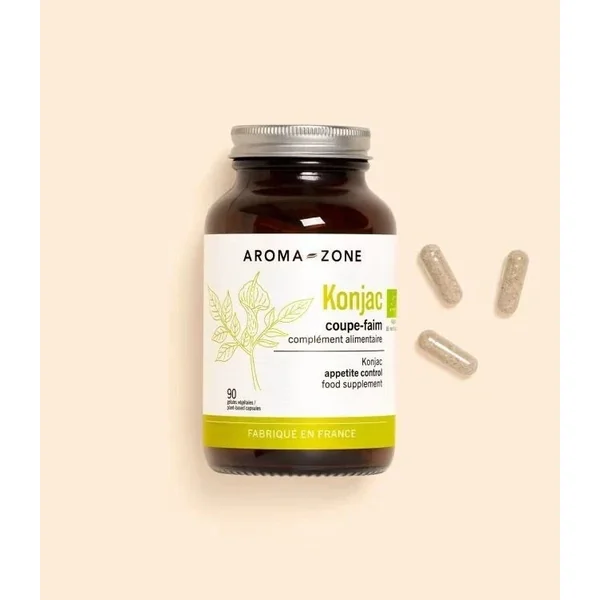AROMA-ZONE Coupe-Faim Konjac BIO 90 gélules Complément alimentaire PERTE DE POID