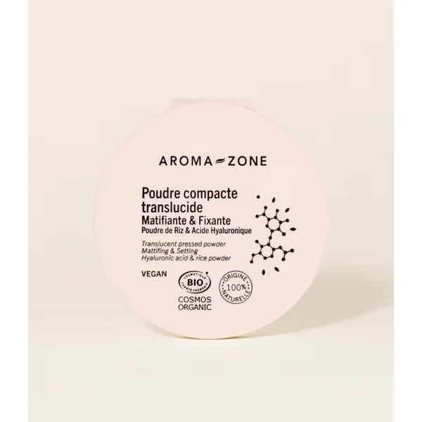 Aroma-zone poudre compacte translucide matifiante et fixante poudre de riz bio