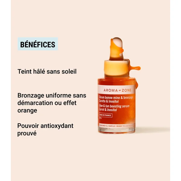 Aroma-zone Sérum concentré bonne mine et bronzage, carotte & inositol 30ml