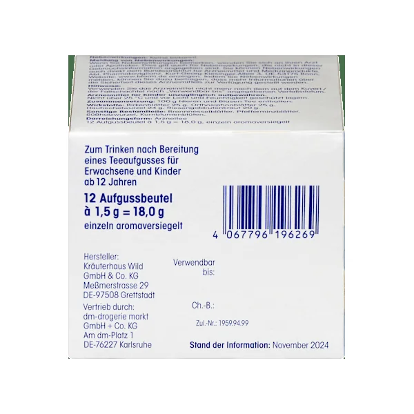 Arzneitee, Nieren & Blasen Tee (12 Beutel), 18 g