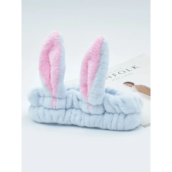 Bandeau Coréen Cheveux Oreilles de Lapin Bleu Ciel