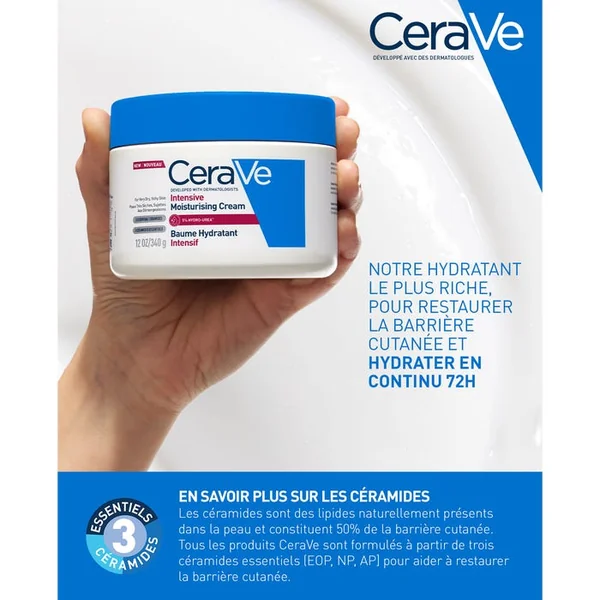 Baume Hydratant Intensif - Visage et Corps pour Peaux Très Sèches, Sujettes aux Démangeaisons, 340g