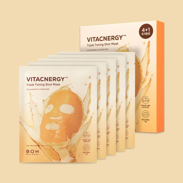 Bio Heal Boh Vitacnergy Triple Toning Shot Mask 23g X 4+1ea