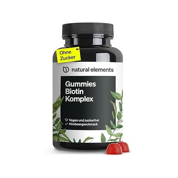 Biotin Haar Gummies - 120 vegane, zuckerfreie Gummibärchen mit 5000 μg