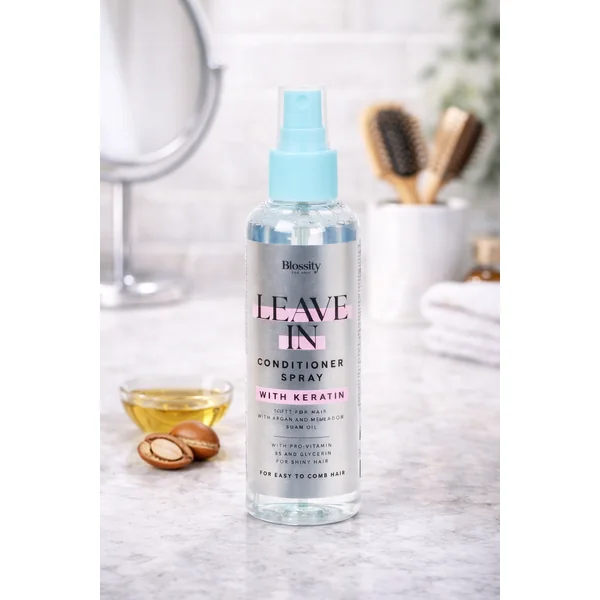Blossity Spray capillaire sans rinçage kératine lisse les cheveux Argan B5 150ml