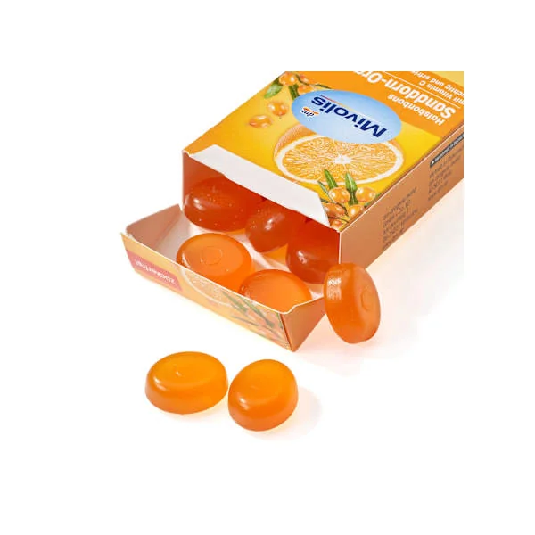 Bonbon, Sanddorn-Orange, zuckerfrei, 50 g