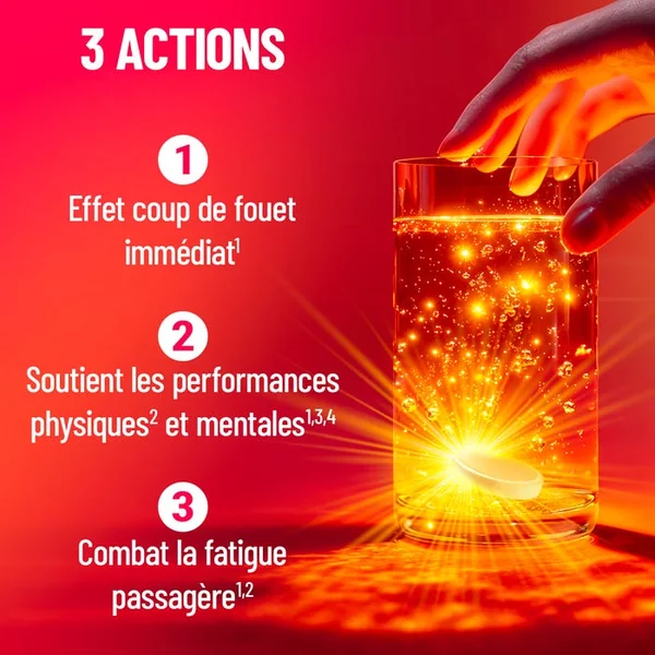 BOOST - Complément Alimentaire - Fatigue Physique et Mentale Passagère - Goût Fruits des Bois, 20 Comprimés Effervescents