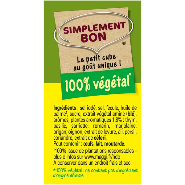 Bouillon herbes de Provence KUB OR les 16 bâtonnets de 2 cubes - 128 g