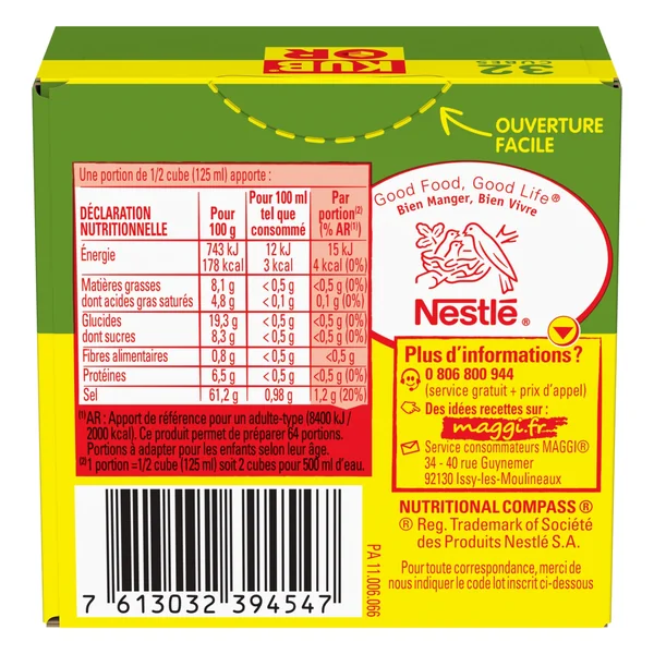 Bouillon herbes de Provence KUB OR les 16 bâtonnets de 2 cubes - 128 g