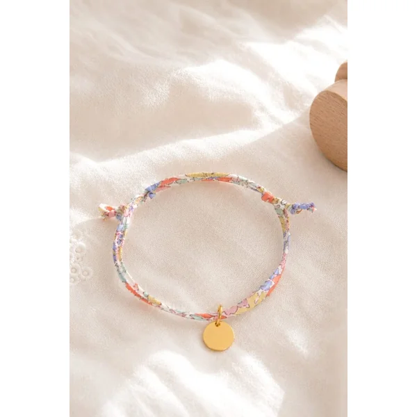 Bracelet enfant liberty personnalisé médaille or ronde ÉPURE
