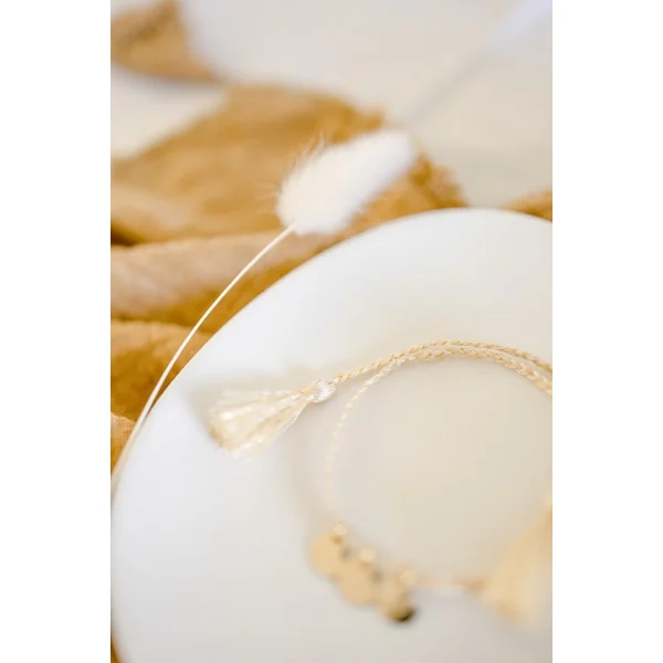 Bracelet personnalisé charms cœur cordon de soie tressé BAUME AU COEUR