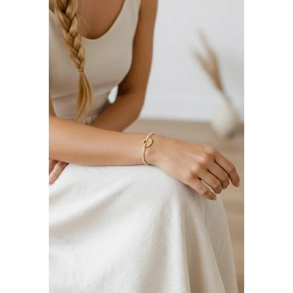 Bracelet personnalisé cible or cordon ÉPURE