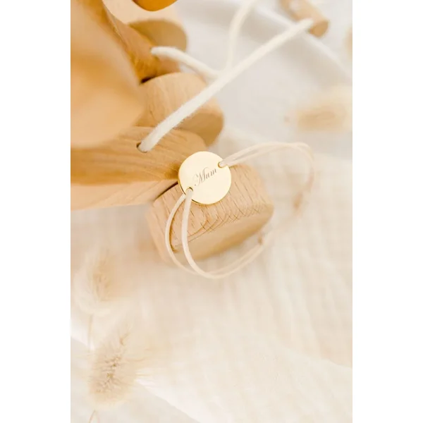 Bracelet personnalisé pastille or cordon ÉPURE