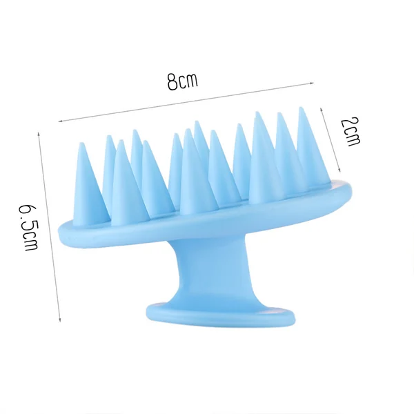 Brosse shampoing massage de tête en silicone doux 2 en 1 Bleu Azur