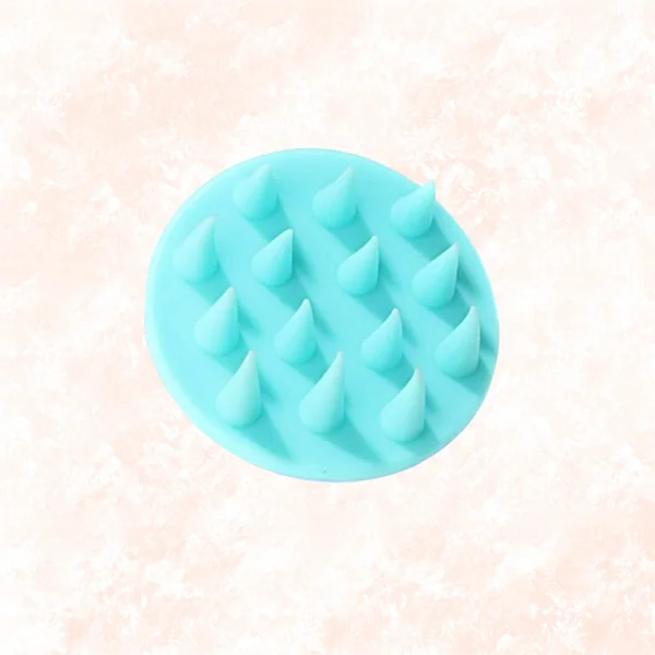 Brosse shampoing massage de tête en silicone doux 2 en 1 Vert d'eau