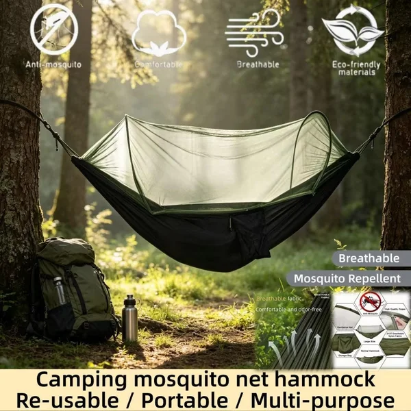 Camping Hammock with Mosquito Net Underquilt Portable Sleeping Tent for Travel