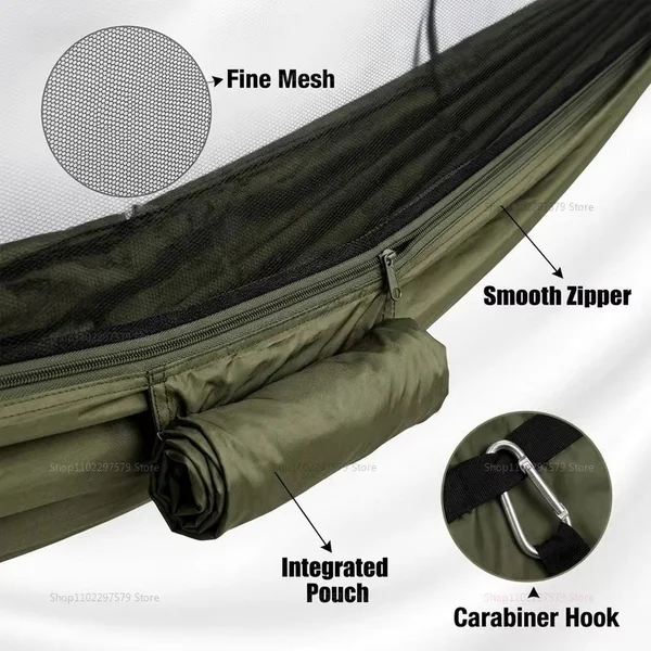 Camping Hammock with Mosquito Net Underquilt Portable Sleeping Tent for Travel