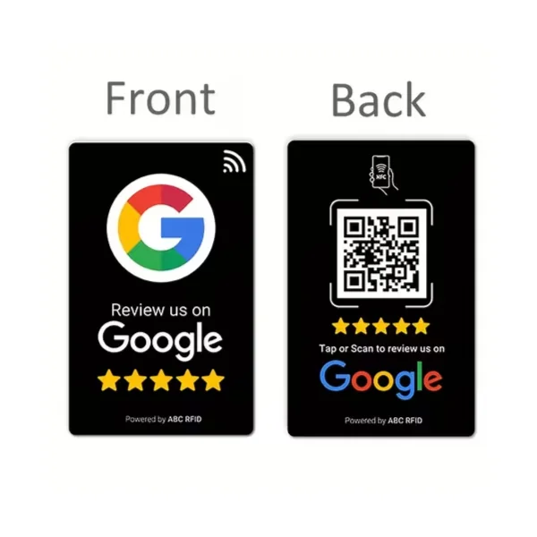 Carte société avis google NFC facile Compatible iPhone et Android commerce noir