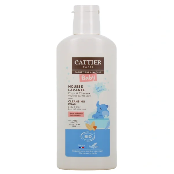Cattier Bébé Mousse Lavante Bio Cheveux et Corps