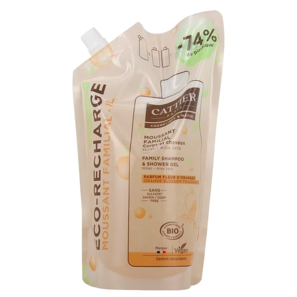 Cattier Gel Moussant Familial Bio Corps et Cheveux Sans sulfate
