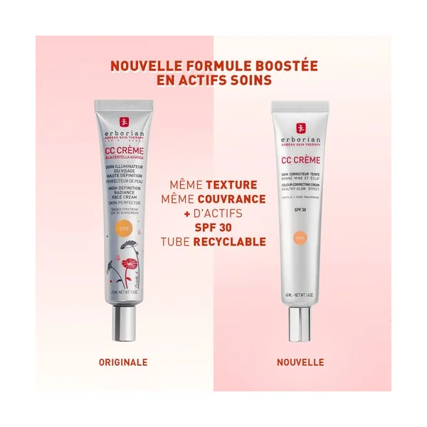 CC Crème Soin Correcteur SPF30 - Teinte Claire - Visage - Tous Types de Peaux, 40ml