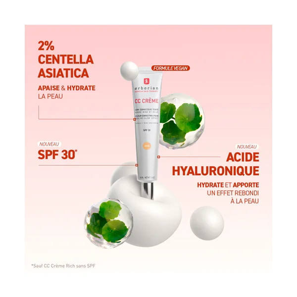 CC Crème Soin Correcteur SPF30 - Teinte Rich - Visage - Tous Types de Peaux, 15ml