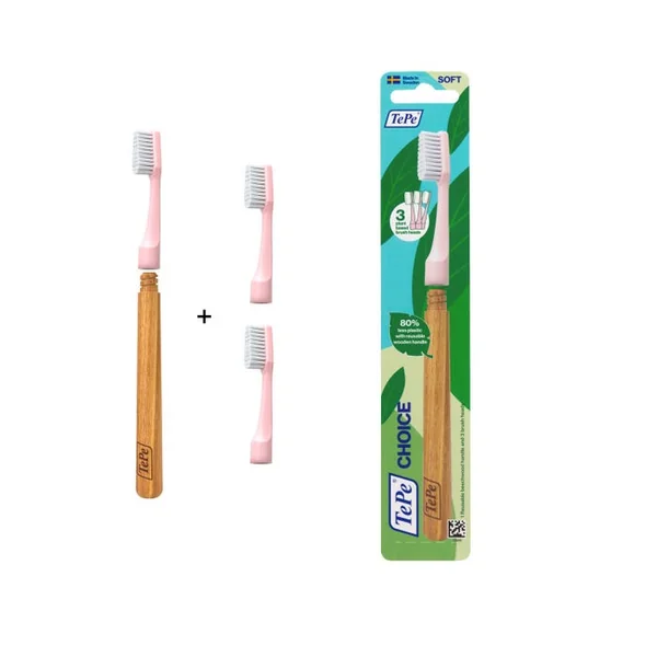 CHOICE - Brosse à Dents Souple Interchangeable + 3 Têtes de Brosse à Dents