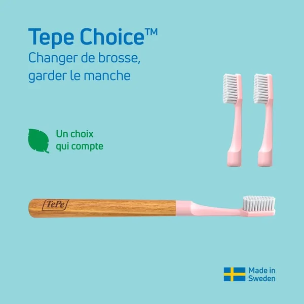 CHOICE - Brosse à Dents Souple Interchangeable + 3 Têtes de Brosse à Dents