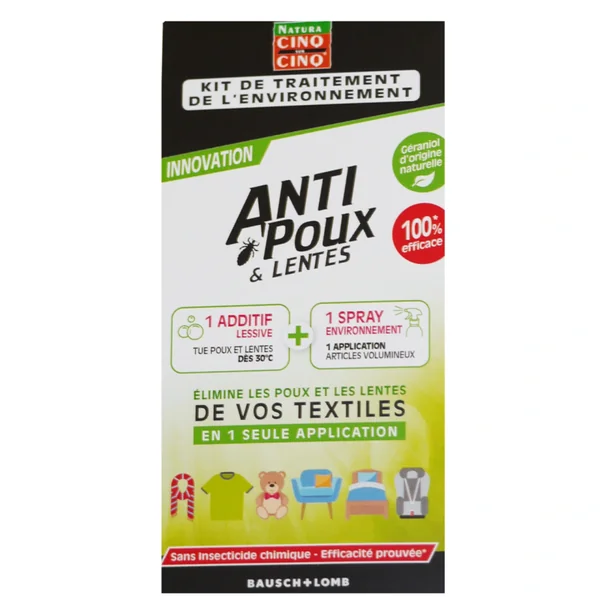 Cinq sur Cinq Anti-Poux et Lentes Kit de traitement de l'environnement
