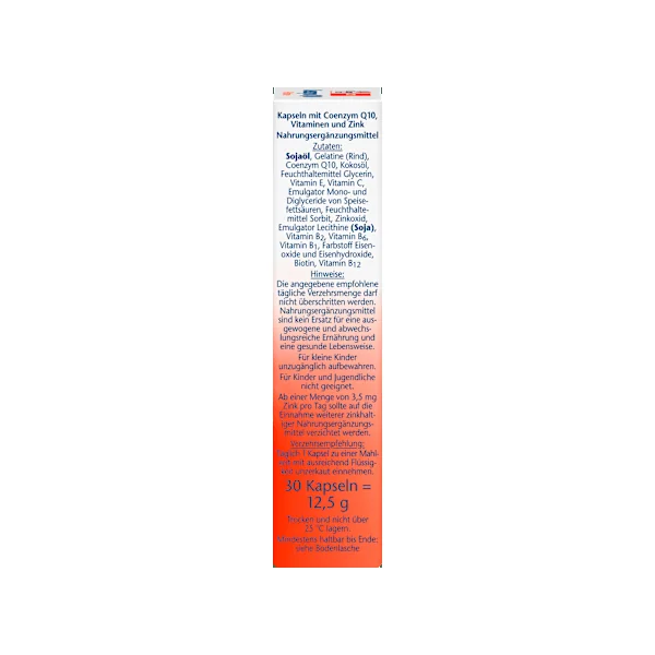 Coenzym Q 10 + B-Vitamine Kapseln 30 St, 12,5 g