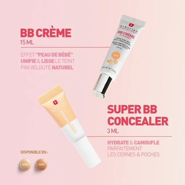 COFFRET - BB crème SPF 20 Doré 15ml + Super BB Concealer Doré 3ml