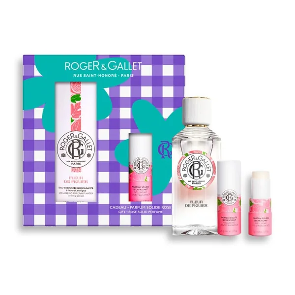 COFFRET - Eau Parfumée Bienfaisante Fleur de Figuier 100ml + Parfum Solide Bienfaisant Rose 5g Offert