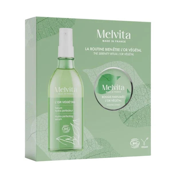 COFFRET L'OR VEGETAL - Sérum Hydra-Perfecteur Corps Bio 100ml + Bougie Parfumée Offerte