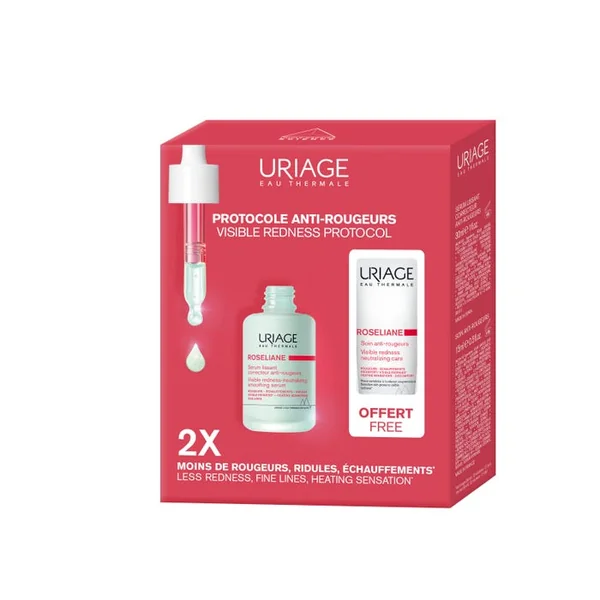 COFFRET ROSELIANE - Protocole Anti-Rougeurs - Sérum Lissant Correcteur Anti-Rougeurs 30ml + Soin Anti-Rougeurs 15ml Offert