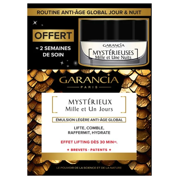 COFFRET - Routine Anti-ge Global Jour et Nuit - Mystérieux Mille et Un Jours Émulsion Légère Anti-ge Global 30ml + Mystérieuses Mille et Une Nuits Crème de Nuit Anti-ge Global 10ml Offerte