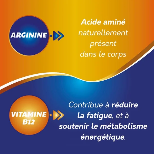 Complément Alimentaire Fatigue Intense - Arginine et Vitamine B12 - Arôme Abricot, 20 Ampoules
