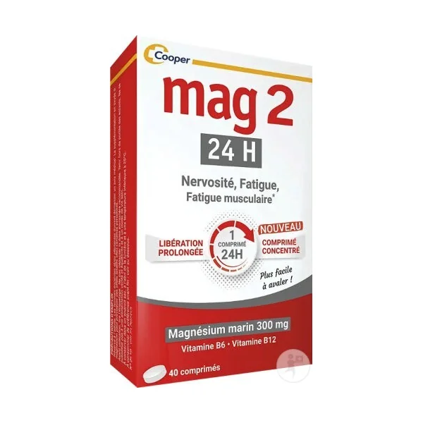 Complément Alimentaire À Base De Magnésium, Vitamine B6, B12 40 Comprimés