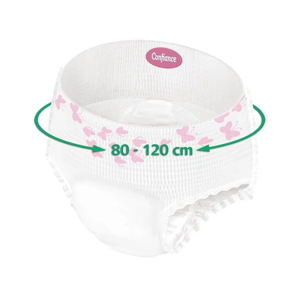 CONFIANCE LADY - Culottes Absorbantes Nuit Fuites Urinaires - 6 Gouttes - Taille M, 8 Unités